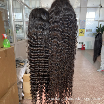 Free sample Lace Frontal Wig Brazilian Straight Human Hair Lace Front Wigs Pre Plucked With Baby Hair 150% 180% Density wigs